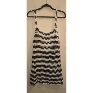 Millau Black and‎ White Crochet Dress Drop Back Size Small